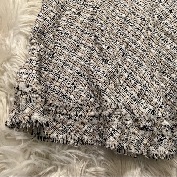 Lafayette 148 A-Line Flounce Skirt Beige Tweed - Picture 9 of 12